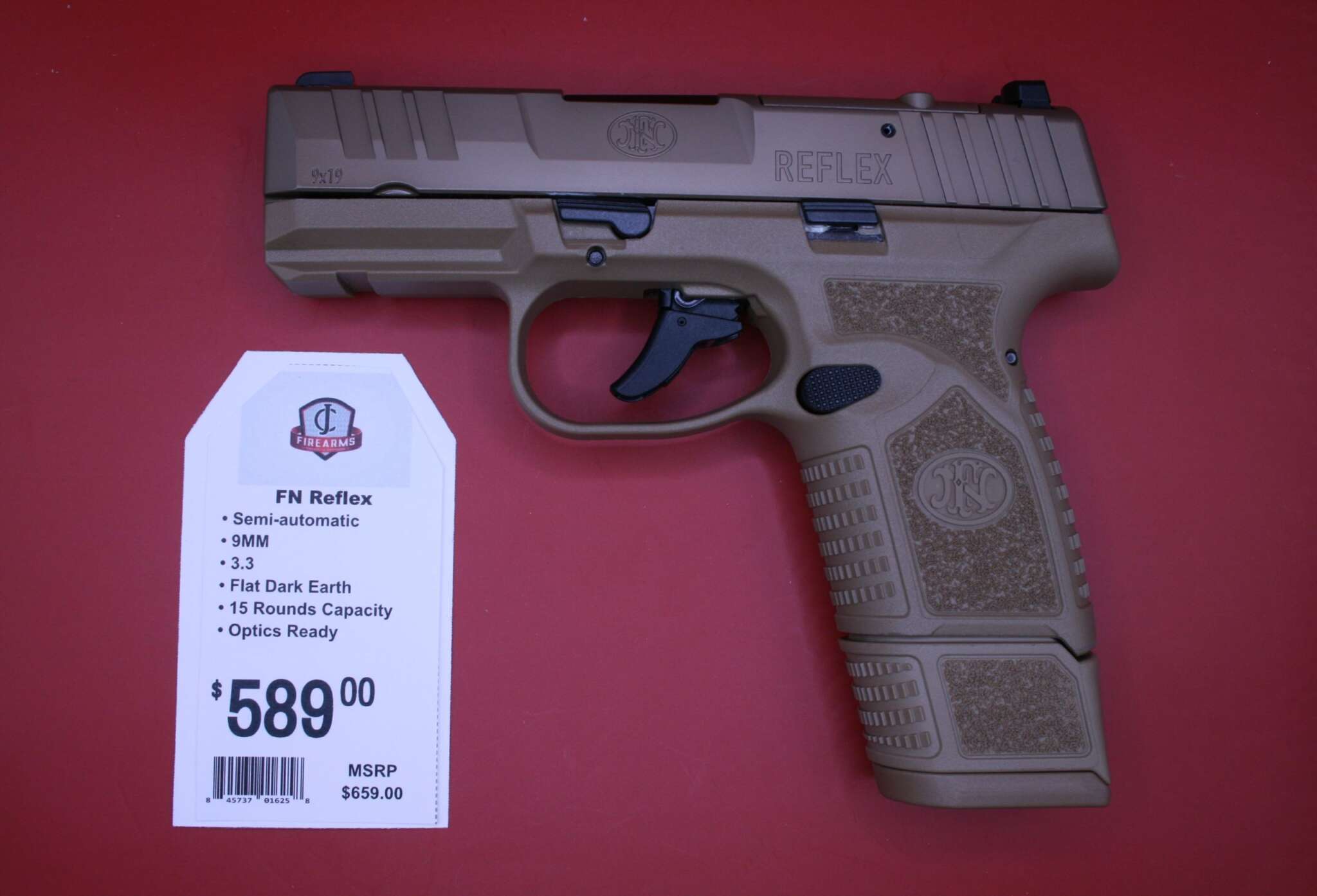 FN America, Reflex MRD, Semi-automatic Pistol, Micro Compact, 9MM, FDE ...